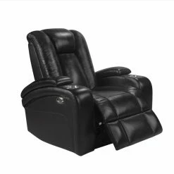 Flash Sale 👏 Top Gifts Devon & Claire Ellie Top Grain Leather Power Theater Recliner - Black ❤️ -Christmas Gifts Sales Store detail2ABBY2576