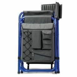 Deals 🎉 Gifts For Him Picnic Time Fusion Directors Chair - Dark Gray With Blue ⌛ -Christmas Gifts Sales Store detail2PCN392
