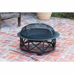 Outlet 😀 Top Gifts Fire Sense 30 In. Portsmouth Weathered Bronze Fire Pit With FREE Cover 🧨 -Christmas Gifts Sales Store detail2WTL193