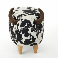 Budget 🎉 Best Selling Home Gifts For Kids Bessie Velvet Cow Ottoman 💯 -Christmas Gifts Sales Store detail3BSHD3241