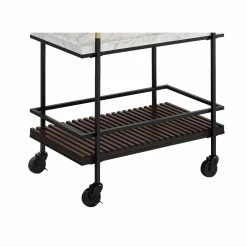 Cheapest 🔥 Top Gifts Furniture Of America Sturrock Faux Marble 2-Tier Serving Cart ✨ -Christmas Gifts Sales Store detail3ENLB5528