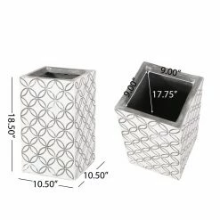 Hot Sale ❤️ Best Selling Home Decor Top Gifts Weller Outdoor Medium Cast Stone Planter - White With Gray ✨ -Christmas Gifts Sales Store detail4BSHD3539