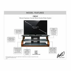 Cheap ⭐ Top Gifts BellO 65 In. Curved TV Stand - Vibrant Espresso ⌛ -Christmas Gifts Sales Store detail4TSI337