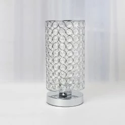 Deals 🧨 Top Gifts Elegant Designs Elipse Crystal Bedside Nightstand Cylindrical Uplight Table Lamp - Chrome 🤩 -Christmas Gifts Sales Store detail5ALLT342
