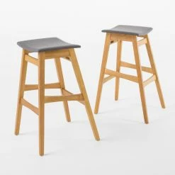 Promo ✔️ Top Gifts HN Home Baron Mid-Century Modern Upholstered Bar Stools - Set Of 2 🛒 -Christmas Gifts Sales Store detail6BSHD2430