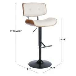Cheapest 🛒 Gifts For Him LumiSource Lombardi Mid-Century Modern Adjustable Bar Stool 🔔 -Christmas Gifts Sales Store detail6LUS883