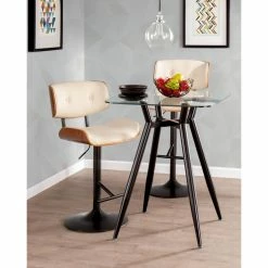 Cheapest 🛒 Gifts For Him LumiSource Lombardi Mid-Century Modern Adjustable Bar Stool 🔔 -Christmas Gifts Sales Store detail7LUS883
