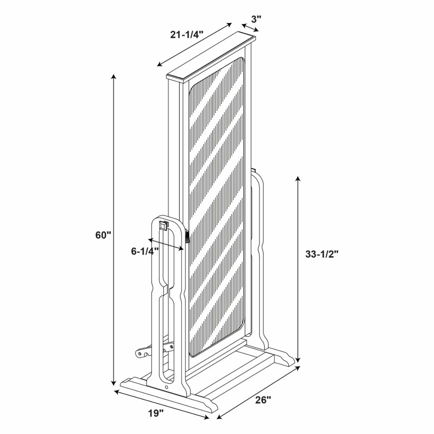 Cheap ❤️ Top Gifts Powell Antique Black Cheval Mirror Jewelry Armoire - 26L X 59.75H In. ⌛ 3 Cheap ❤️ Top Gifts Powell Antique Black Cheval Mirror Jewelry Armoire - 26L X 59.75H In. ⌛ - Image 3