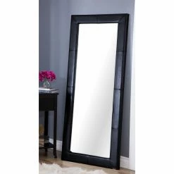 Hot Sale 👏 Top Gifts Abbyson Black Leather Floor Mirror - 31W X 70H In. 🎁 7 Hot Sale 👏 Top Gifts Abbyson Black Leather Floor Mirror - 31W X 70H In. 🎁 -Christmas Gifts Sales Store detailABBY704