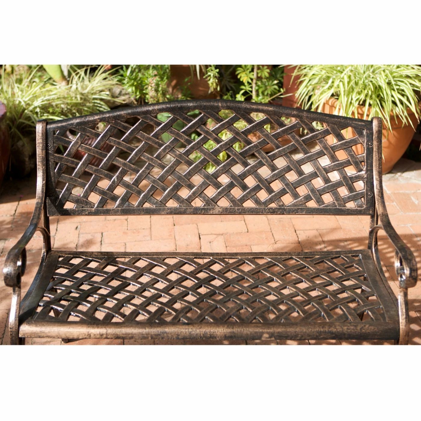 Best Sale ๐ Best Selling Home Gifts For Her Cast Aluminum Antique Copper Arched Back Bench ๐ 3 Best Sale ๐ Best Selling Home Gifts For Her Cast Aluminum Antique Copper Arched Back Bench ๐ - Image 3