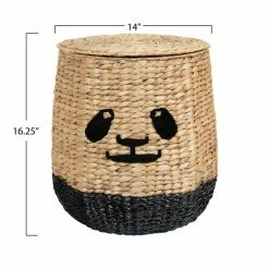 Wholesale 🧨 Sprinkle & Bloom Gifts For Kids Handwoven Panda Face Rattan Toy Basket By Sprinkle & Bloom 🛒 -Christmas Gifts Sales Store detailCRAT568