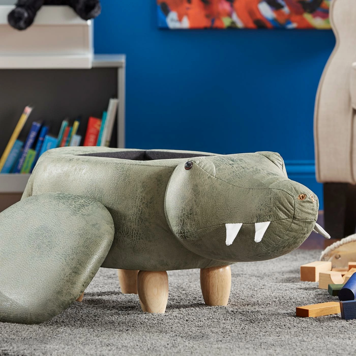 Coupon ๐ Gifts For Kids Weston Home Nieuwe Moss Green Alligator Storage Ottoman ๐งจ 3 Coupon ๐ Gifts For Kids Weston Home Nieuwe Moss Green Alligator Storage Ottoman ๐งจ - Image 3