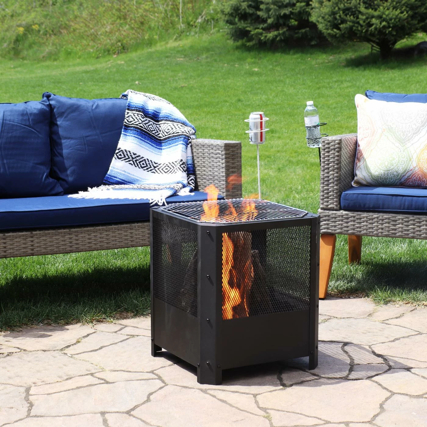 Deals 🤩 Sunnydaze Decor Gifts For Him Sunnydaze 16 In. Grelha Square Fire Pit With Grilling Grate 👍 3 Deals 🤩 Sunnydaze Decor Gifts For Him Sunnydaze 16 In. Grelha Square Fire Pit With Grilling Grate 👍 - Image 3
