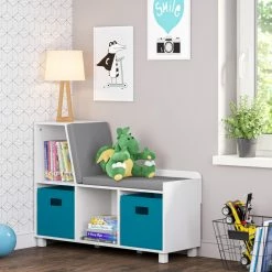Best Sale 👏 Gifts For Kids RiverRidge Home Book Nook Kids Storage Bench Bookcase 🔥 -Christmas Gifts Sales Store detailSOUC086
