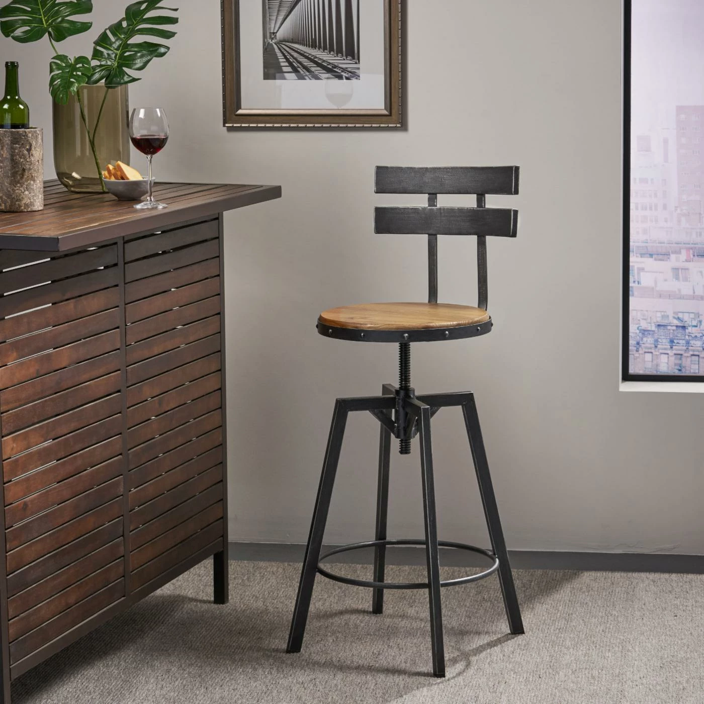 Brand new โ Gifts For Him HN Home Monroe Modern Farmhouse Black Brush Bar Stool ๐ 2 Brand new โ Gifts For Him HN Home Monroe Modern Farmhouse Black Brush Bar Stool ๐ - Image 2