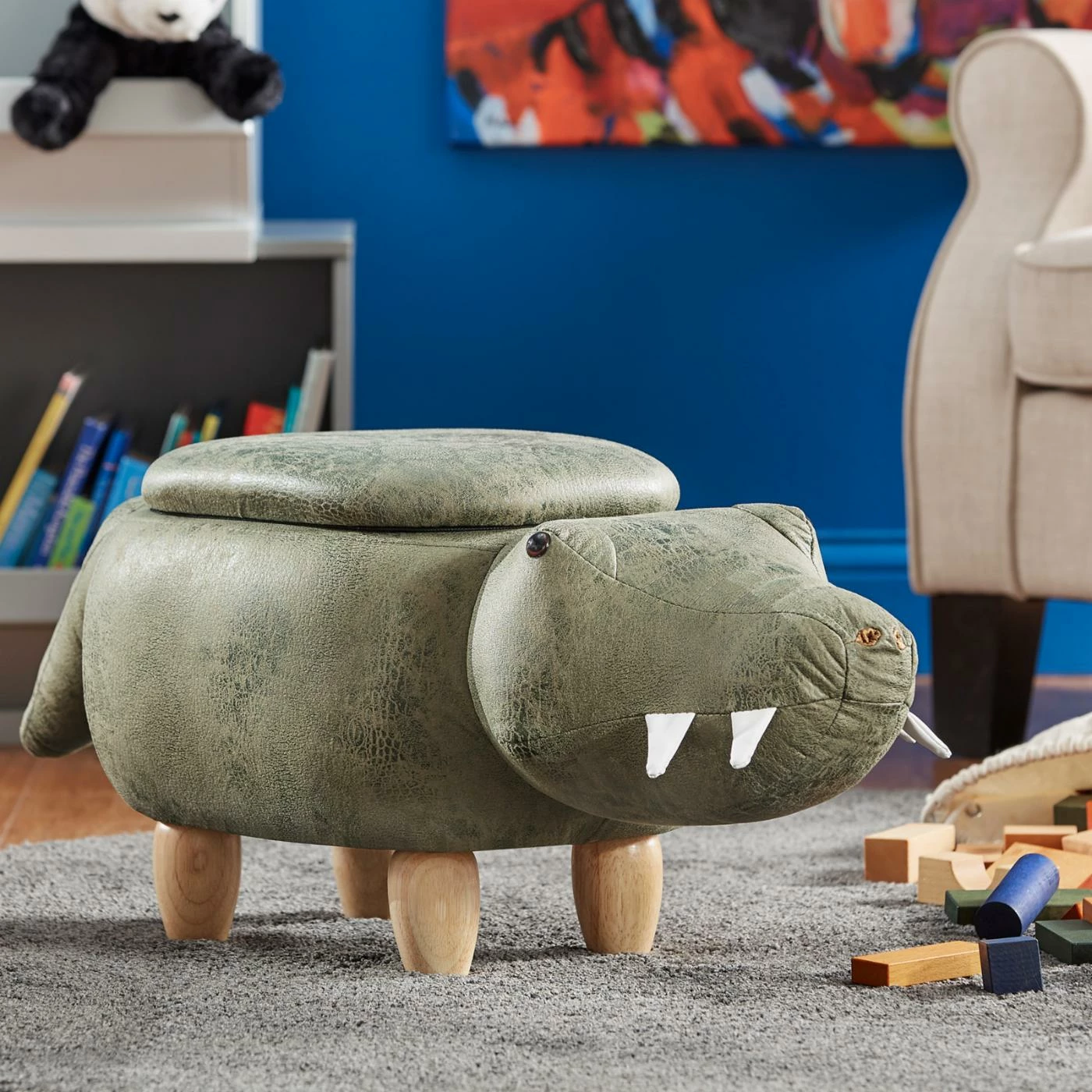 Coupon ๐ Gifts For Kids Weston Home Nieuwe Moss Green Alligator Storage Ottoman ๐งจ 2 Coupon ๐ Gifts For Kids Weston Home Nieuwe Moss Green Alligator Storage Ottoman ๐งจ - Image 2