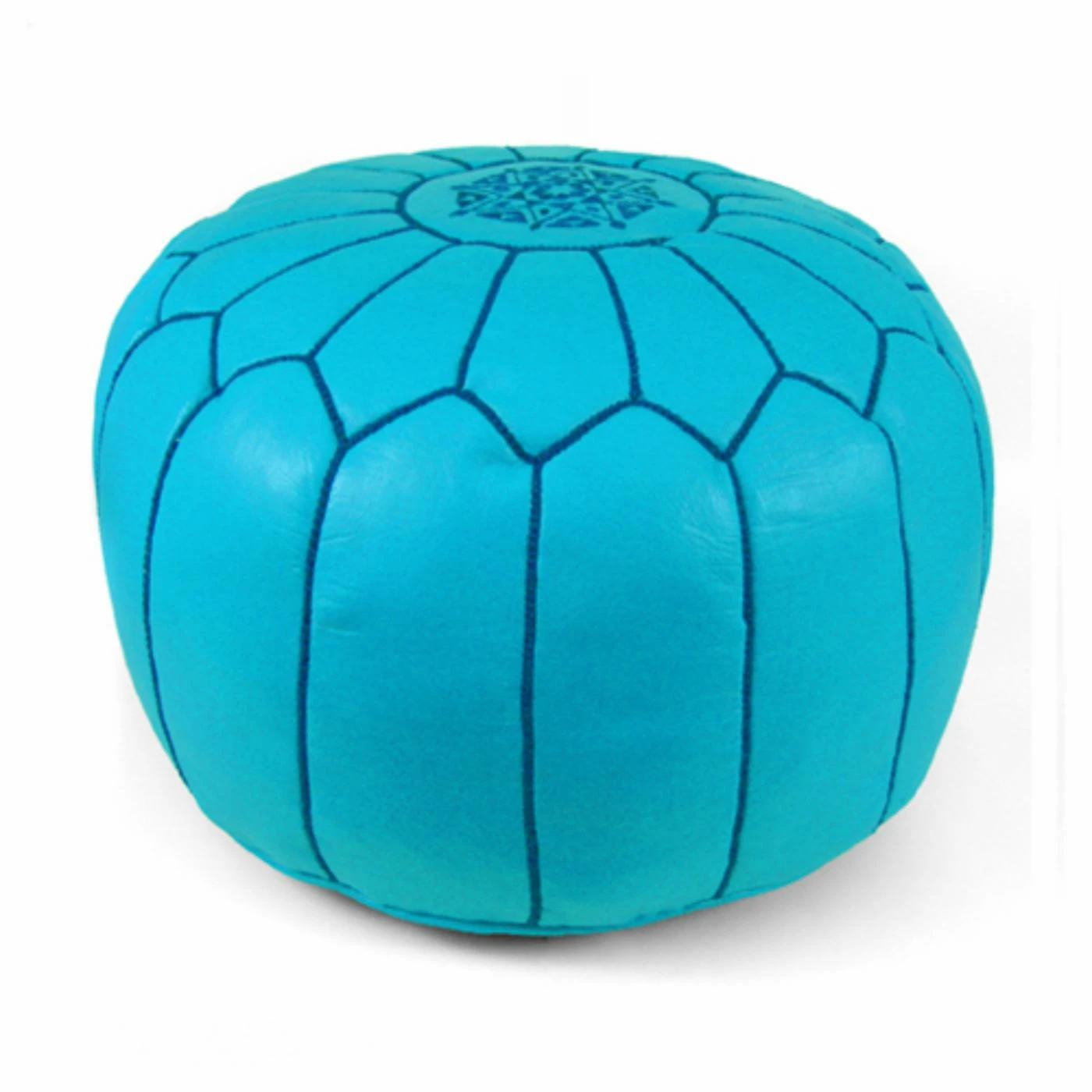 Budget 😉 Top Gifts Ikram Design Round Moroccan Leather Pouf ✨ 2 Budget 😉 Top Gifts Ikram Design Round Moroccan Leather Pouf ✨ - Image 2