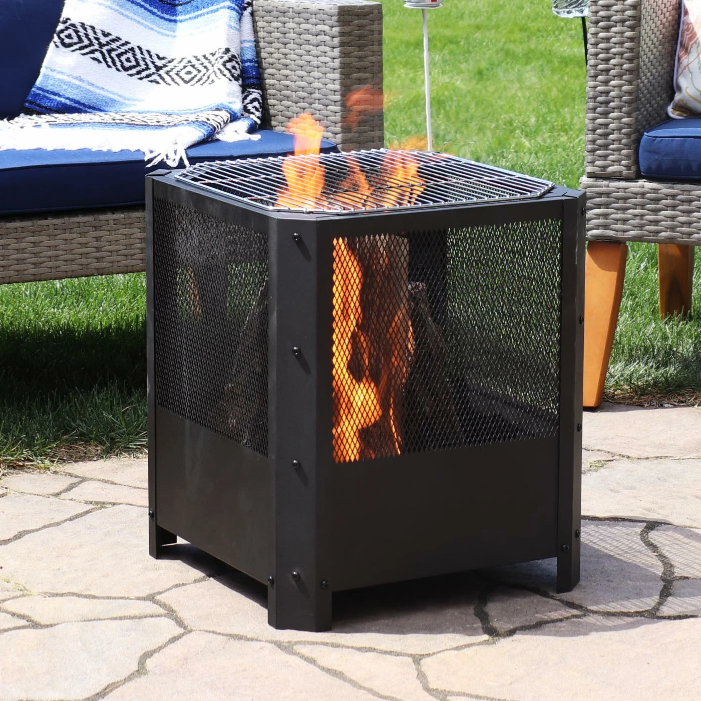 Deals 🤩 Sunnydaze Decor Gifts For Him Sunnydaze 16 In. Grelha Square Fire Pit With Grilling Grate 👍 2 Deals 🤩 Sunnydaze Decor Gifts For Him Sunnydaze 16 In. Grelha Square Fire Pit With Grilling Grate 👍 - Image 2