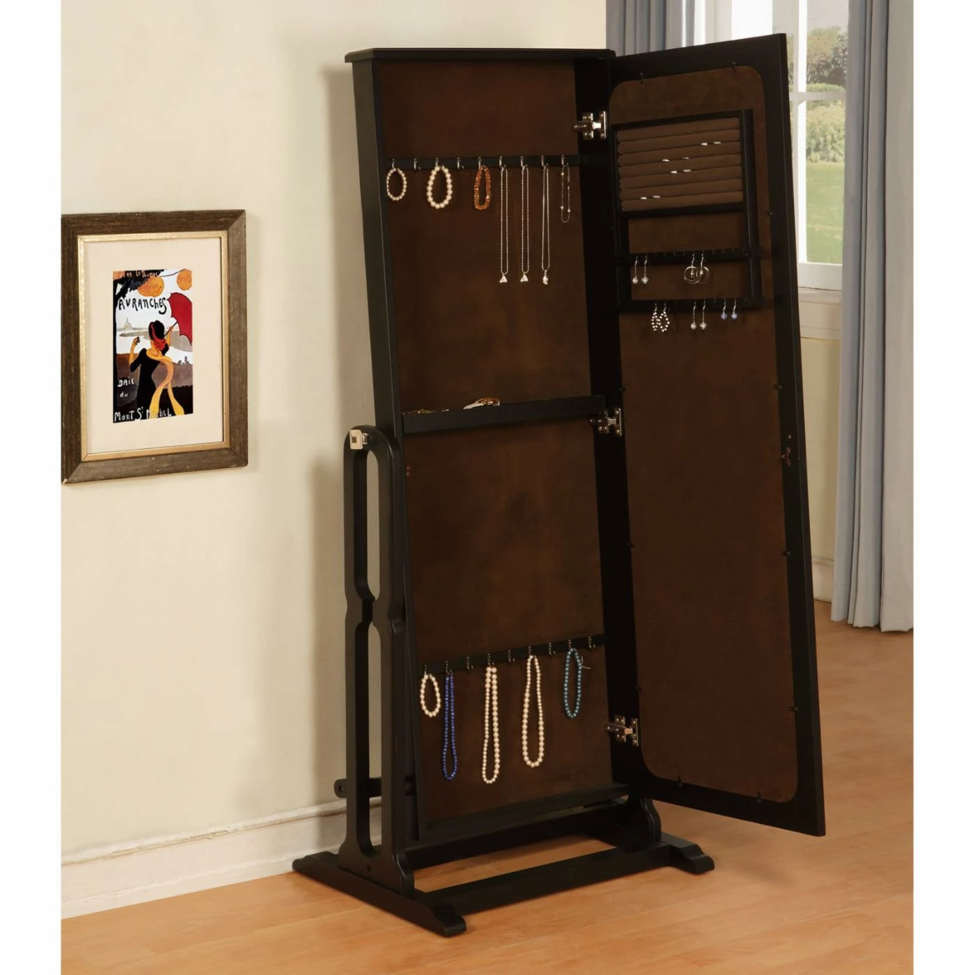 Cheap ❤️ Top Gifts Powell Antique Black Cheval Mirror Jewelry Armoire - 26L X 59.75H In. ⌛ 2 Cheap ❤️ Top Gifts Powell Antique Black Cheval Mirror Jewelry Armoire - 26L X 59.75H In. ⌛ - Image 2