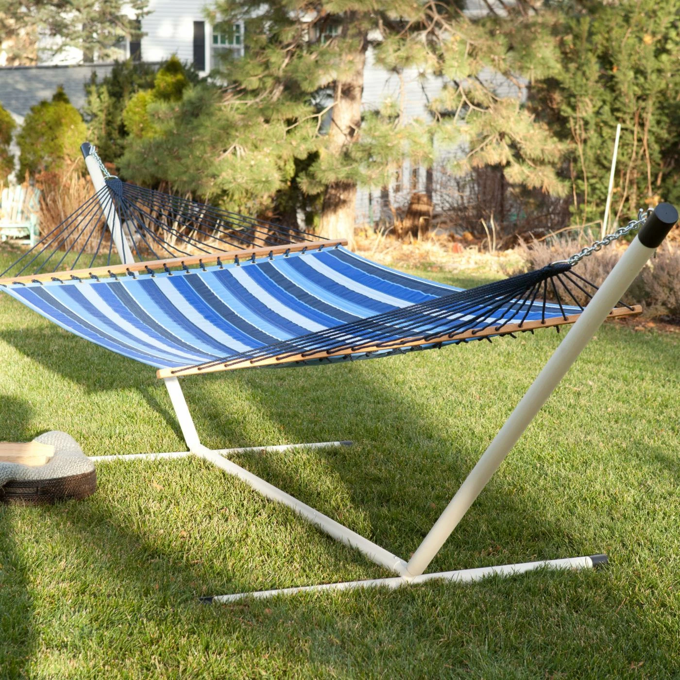 Deals π Twin Oaks Hammocks Gifts For Him Twin Oaks Cobalt Quilted Sunbrella Fabric Double Hammock π 2 Deals π Twin Oaks Hammocks Gifts For Him Twin Oaks Cobalt Quilted Sunbrella Fabric Double Hammock π - Image 2