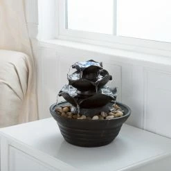 Buy ❤️ Top Gifts Pure Garden Three Tier Cascading Tabletop Fountain With LED Lights ⭐
