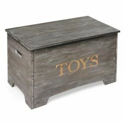 Outlet ๐ Gifts For Kids Badger Basket Solid Wood Rustic Toy Box - Vintage Gray ๐