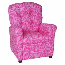 Best Pirce โญ Gifts For Kids Brazil Furniture 4-Button Back Childrens Recliner - Small Paisley Pink ๐งจ