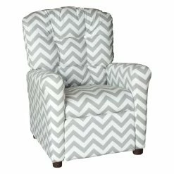 Coupon ✨ Gifts For Kids Brazil Furniture 4-Button Back Childrens Recliner - Zig Zag Pattern 👍