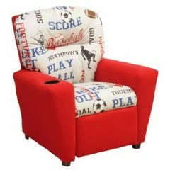 Top 10 🔔 Gifts For Kids Brazil Furniture 4-Button Back Child Recliner - Sports American Blue And Chili Red 🌟