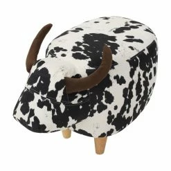 Budget 🎉 Best Selling Home Gifts For Kids Bessie Velvet Cow Ottoman 💯