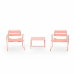 Buy 👏 Best Selling Home Decor Gifts For Her Zyleigh Outdoor Modern 2 Seater Chat Set - Matte Coral 🤩