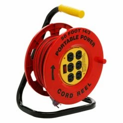 Cheapest 🛒 Gifts For Him Designers Edge Cord Reel With 6 Outlets - 50 Ft. ✔️