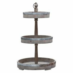 Buy ⭐ Top Gifts 3R Studios Wood & Tin Decorative 3 Tier Tray 🔥