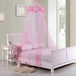 Coupon ✨ Epoch Hometex Inc Gifts For Kids Epoch Hometex Buttons And Bows Kids Collapsible Hoop Sheer Bed Canopy 🛒