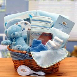 Promo ⭐ Gift Basket Drop Shipping Gift Baskets Simply The Baby Basics New Baby Gift Basket - Blue ❤️