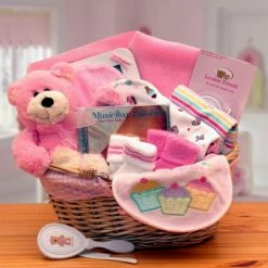 New 👏 Gift Basket Drop Shipping Gift Baskets Simply The Baby Basics New Baby Gift Basket - Pink 🛒