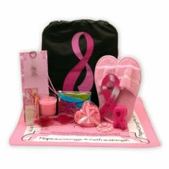 Wholesale ✔️ Gift Basket Drop Shipping Gift Baskets Show You Care - Be Aware Breast Cancer Gift Tote 🎉
