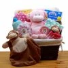 Best deal ❤️ Gift Baskets Gift Basket Drop Shipping A New Little Monkey New Baby Gift Basket - Pink 👏
