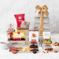 Wholesale 👏 HICKORY FARMS Gift Baskets Shimmering Gourmet Gift Tower 🔥