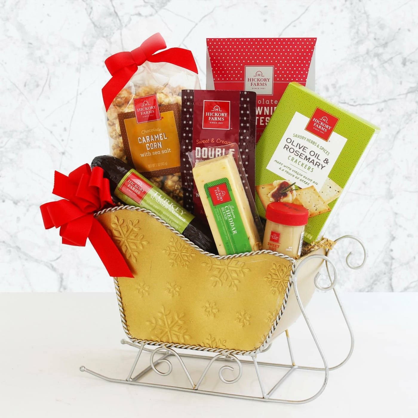New ๐ HICKORY FARMS Gift Baskets Holiday Sleigh Gift Basket โญ 1 New ๐ HICKORY FARMS Gift Baskets Holiday Sleigh Gift Basket โญ