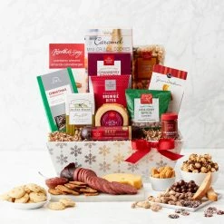 Cheap 🥰 HICKORY FARMS Gift Baskets Holiday Gourmet Snowflake Gift Basket ⭐