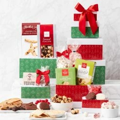 Coupon 🥰 HICKORY FARMS Gift Baskets Festive And Fancy 🎁 Christmas Gift Tower 🔥