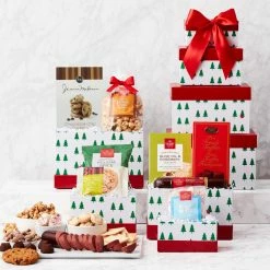 Deals ❤️ HICKORY FARMS Gift Baskets Evergreen Delights 🎄 Christmas Tree Gift Tower 😉