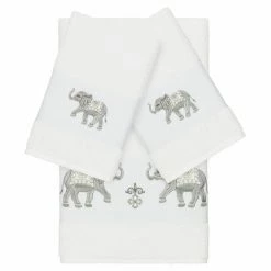 Best Sale 🥰 Gifts For Her Linum Home Textiles Quinn Embellished Turkish Cotton Towel Set 🎉