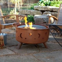 Cheapest 🔥 Gifts For Him Patina Evening Sky 31 Diam. Fire Pit With Grill And Free Cover ✔️