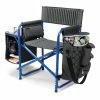 Deals 🎉 Gifts For Him Picnic Time Fusion Directors Chair - Dark Gray With Blue ⌛
