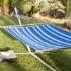 Deals 🌟 Twin Oaks Hammocks Gifts For Him Twin Oaks Cobalt Quilted Sunbrella Fabric Double Hammock 🎁