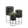 Coupon 😀 Gifts For Her DecMode Set Of 3 Contemporary Metal Perforated Planters 🌟