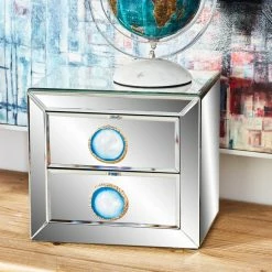 Discount ✨ Gifts For Her DecMode Wood And Mirror 2 Drawer Jewelry Box - 9W X 8H In. 🌟