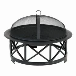 Outlet 😀 Top Gifts Fire Sense 30 In. Portsmouth Weathered Bronze Fire Pit With FREE Cover 🧨